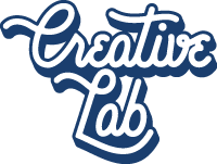 Creative Lab Logo white on blue