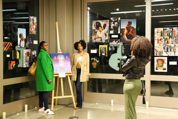 Black history month art exhibition 2023 in MLK Student Union