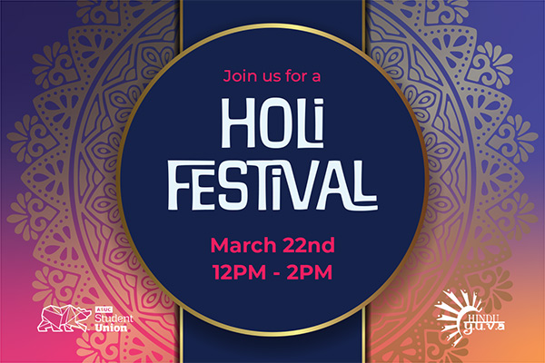Holi-Festival is March 22, 2024 12 - 2 pm in mlk game zone